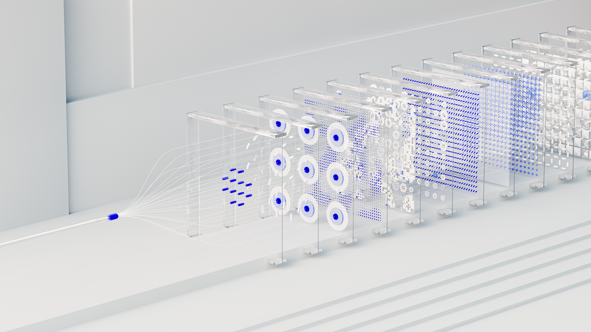 Visual abstraction of neural networks in AI technology