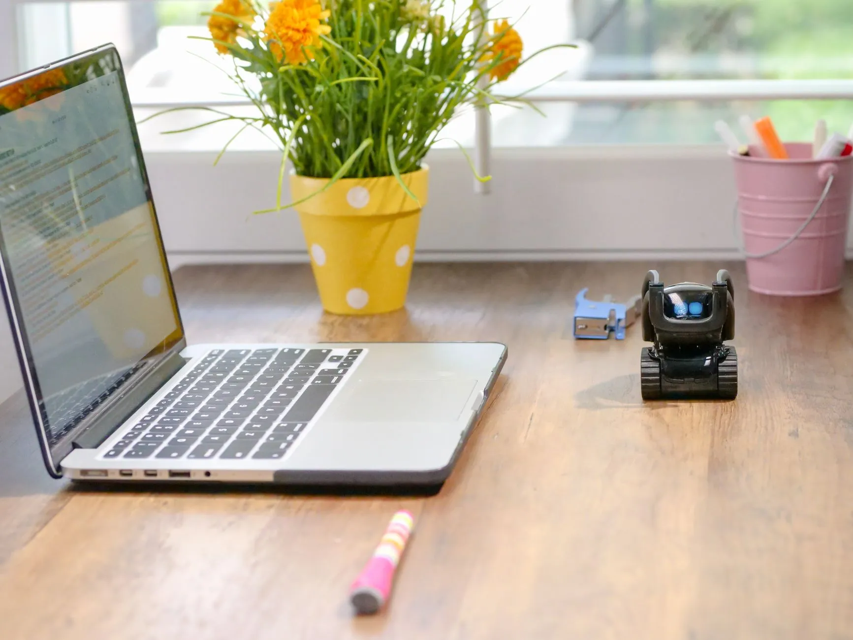 Stylish workspace featuring a laptop